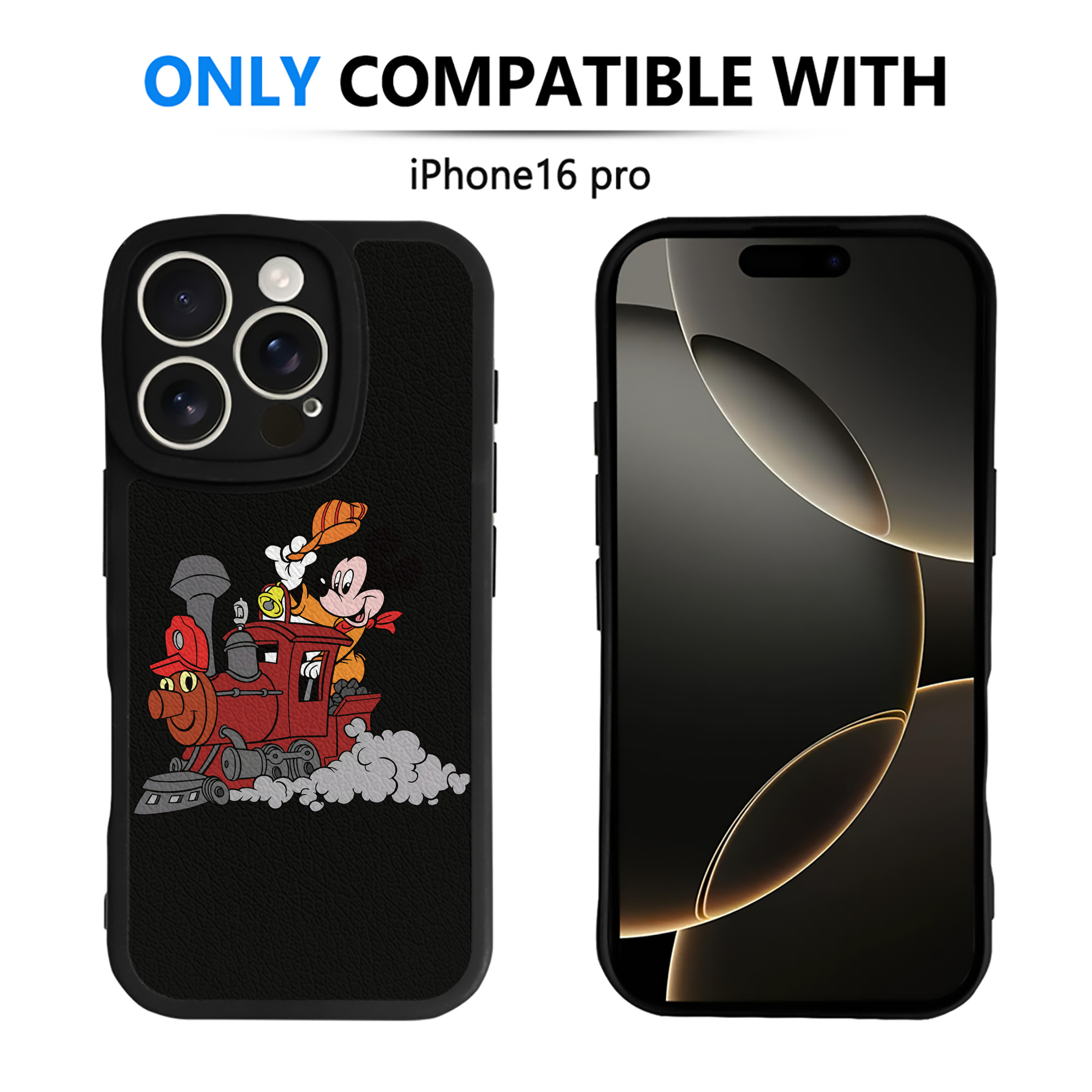 （画像用） ミッキーマウス Mickey Mouse 【iPhone 16シリーズ対応】シリコンスマホケース（レザー調） 材質：シリコン